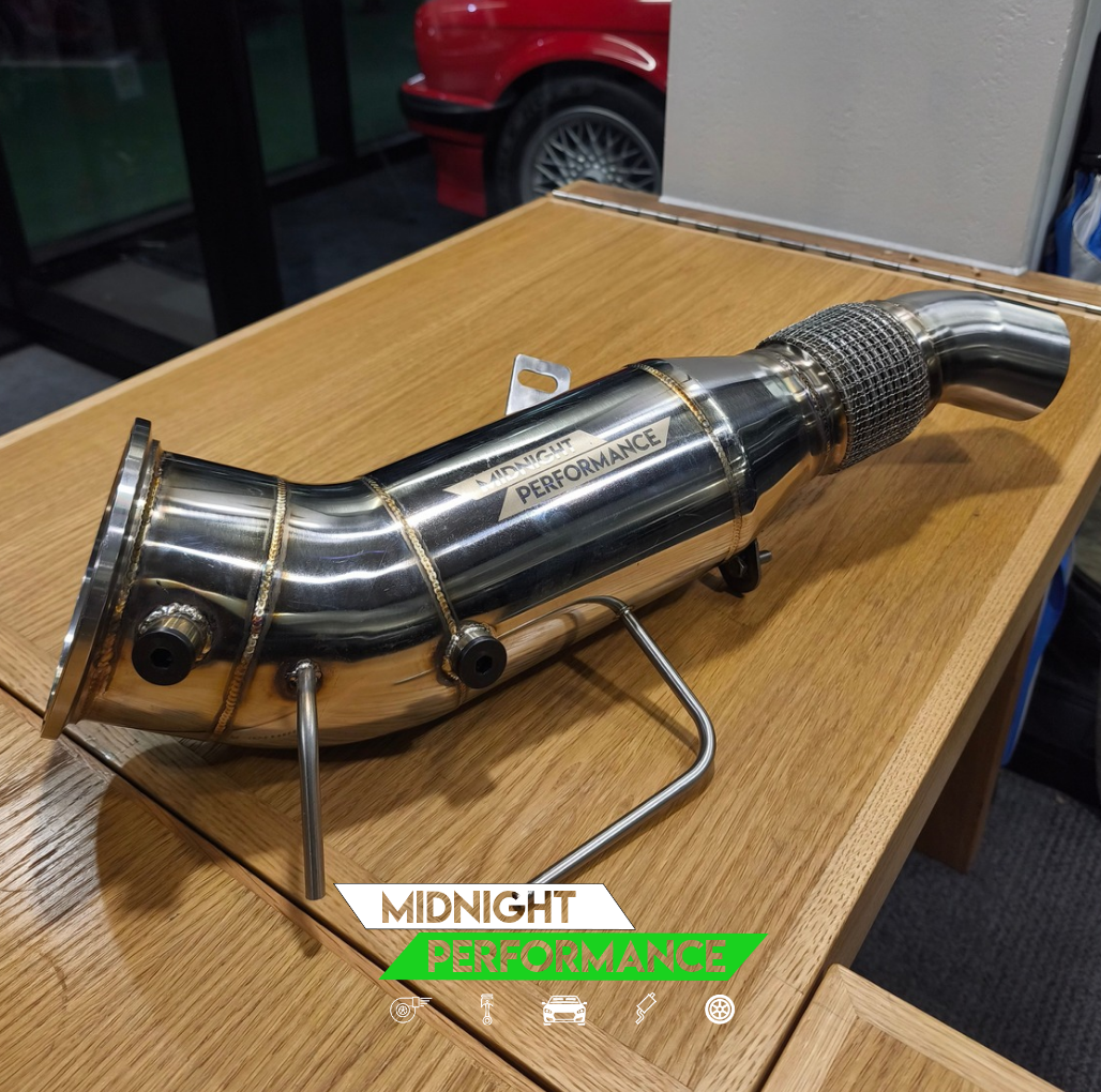 BMW B58 Gen 3 (B58TU) 4-Inch Decat Downpipe | M340i M440i M240i GR Supra Z4 M40i – Midnight Performance