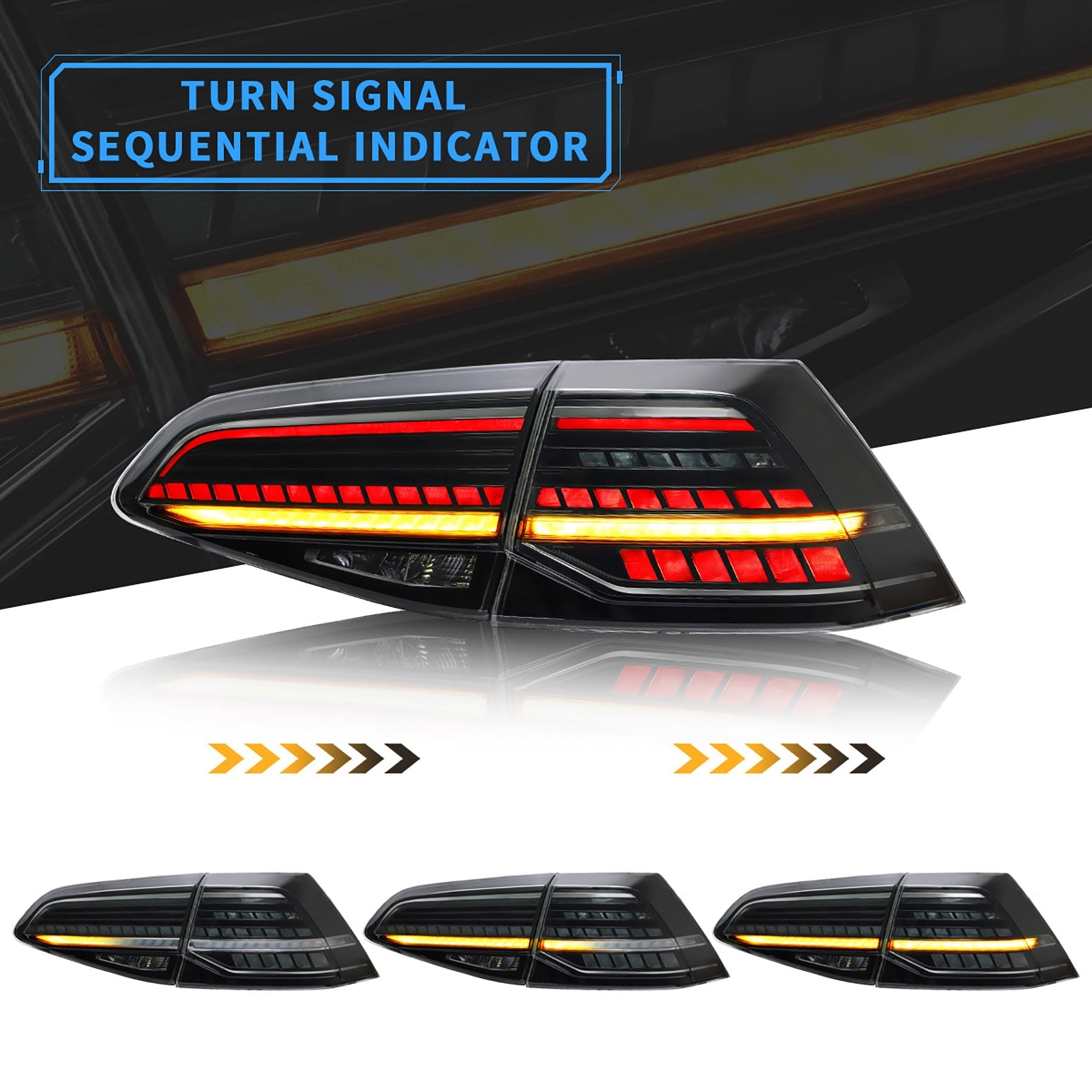 VW Golf MK7 Custom LED Taillights - Midnight Performance
